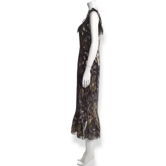 New w/ Tags WE ARE KINDRED silk metallic floral dress HARLOW FLOUNCE gown. - Picture 16 of 17